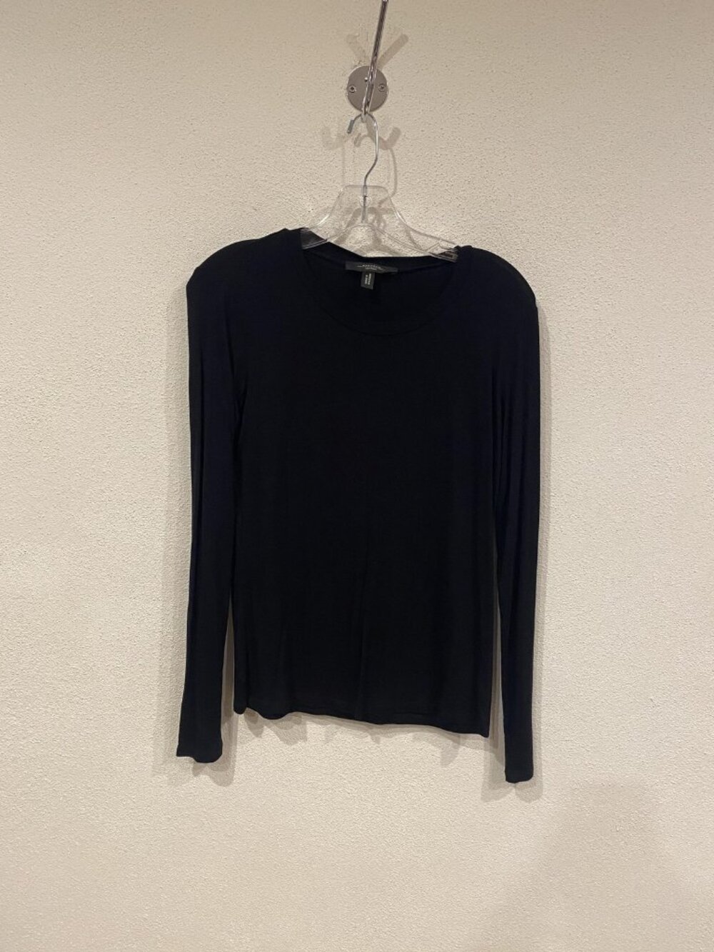 Weekend Max Mara Shirt Womens Medium Black Long Sleeve Crew Neck Tee Top Studded